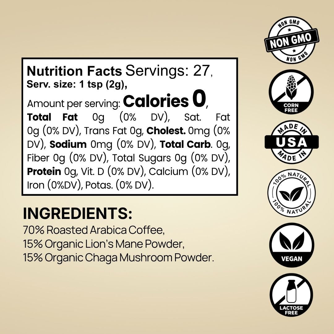 Mushroom Fuse Instant Coffee (Medium Roast) | 90-Day Ritual